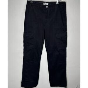 Zara Cute Black Wide Leg Pocketed Utility Cargo Khaki Trouser Pants 8